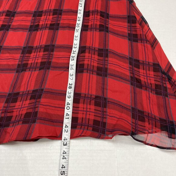 Vintage Betsy Johnson Dress Womens 8 Silk Plaid Strapless Midi Y2K Grunge 90s - Picture 6 of 10